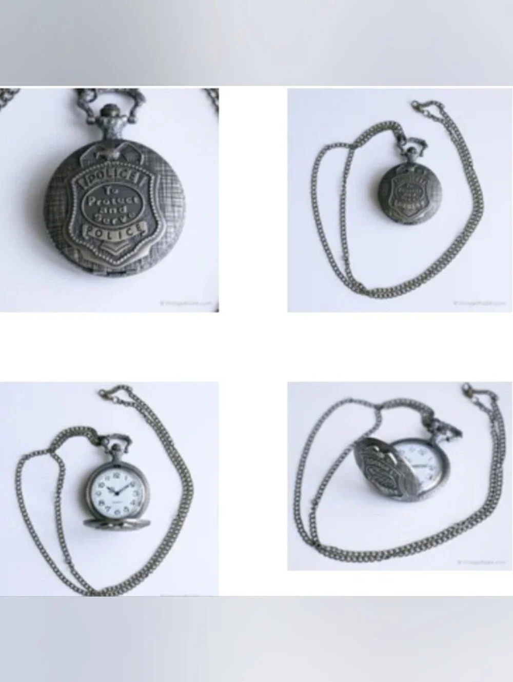 Police Officer Quartz Pocket Watch Battery Included